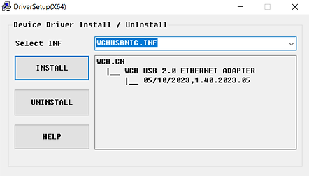 Original WCHUSBNIC driver installation screen